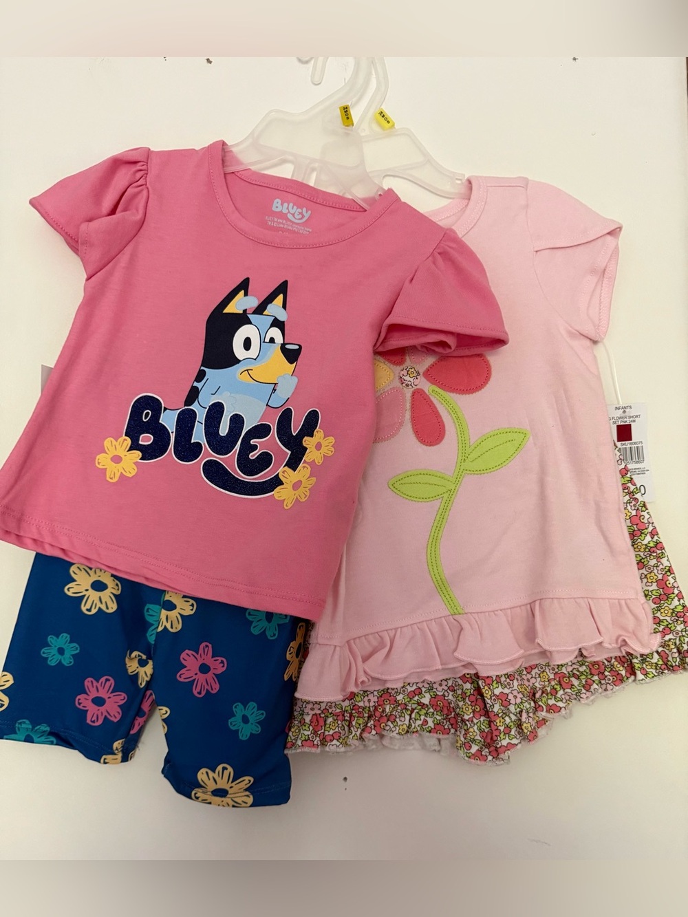 Girls Pink Summer Outfit Set of 2 - Pink & Bluey